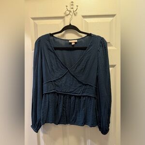 Knox Rose Deep Blue Long Sleeve top